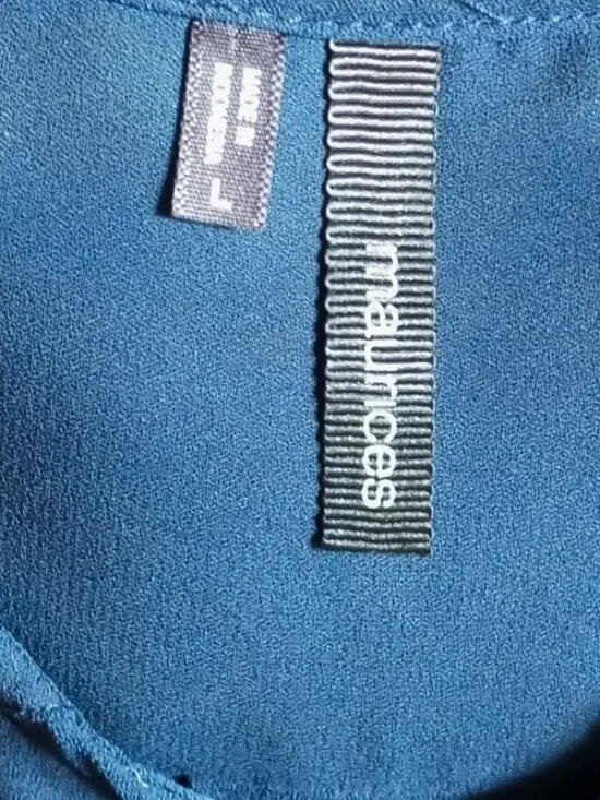 Maurices Women's Sleeveless Zip-up Blouse Semi-Sheer Classic Indigo Blue NWOT - Picture 6 of 14